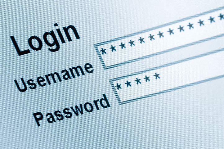 Software login screen featuring username and password.